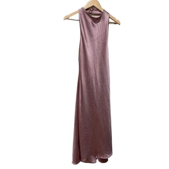 VINCE‎ Open-back recycled-satin maxi dress NWOT Size Medium - Picture 9 of 13